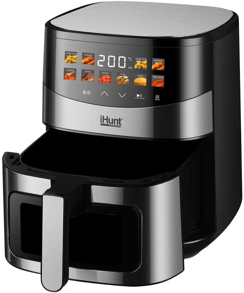 Friteuza cu aer cald iHunt Bro Ultra 6.5L (Inox/Black)