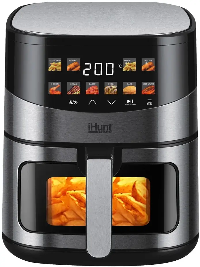 Friteuza cu aer cald iHunt Bro Ultra 6.5L (Inox/Black)