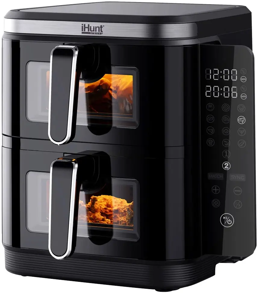Friteuza cu aer cald iHunt Bro Ultra Dual Stack 11L (Black)