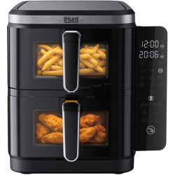 Friteuza cu aer cald iHunt Bro Ultra Dual Stack 11L (Black)