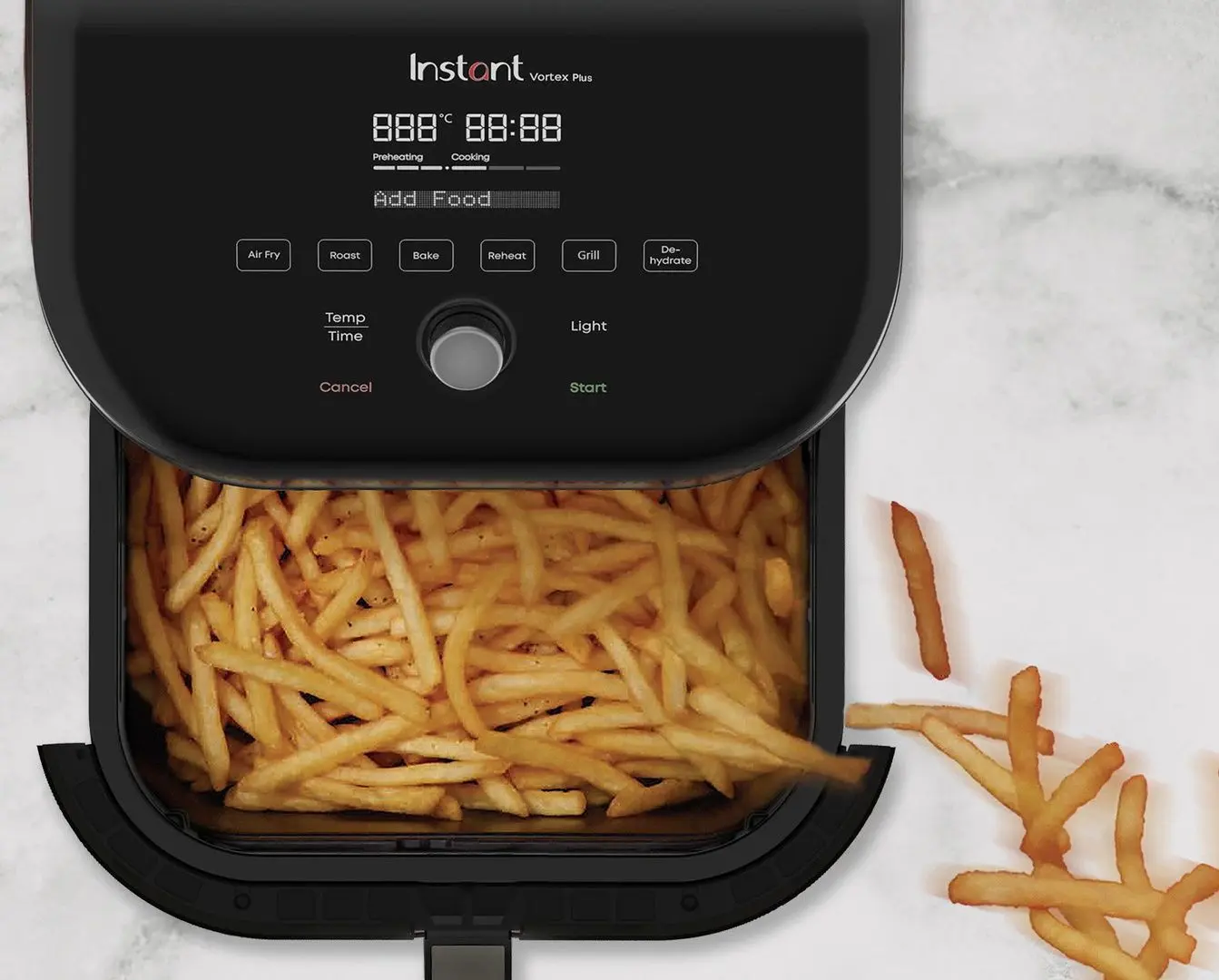 Friteuza cu aer cald Instant Pot Vortex Plus 6 Clear Cook&Odor Erase (Black/Inox)