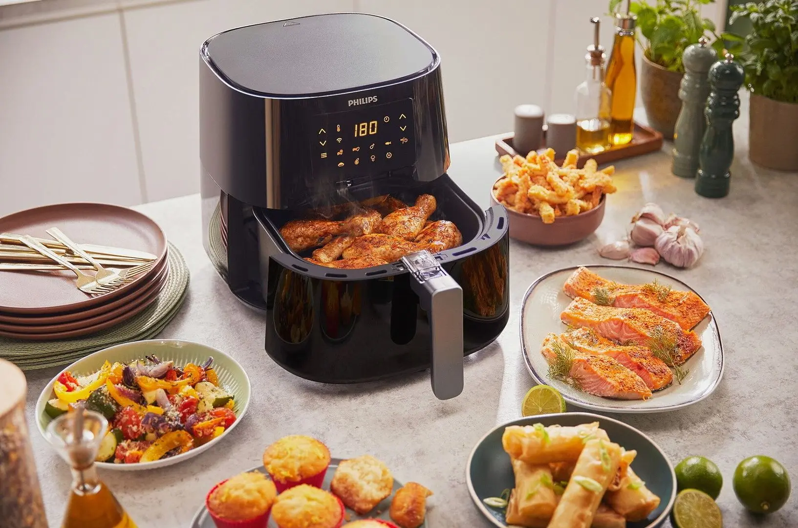 Friteuza cu aer cald Philips HD9280/90 (Black)