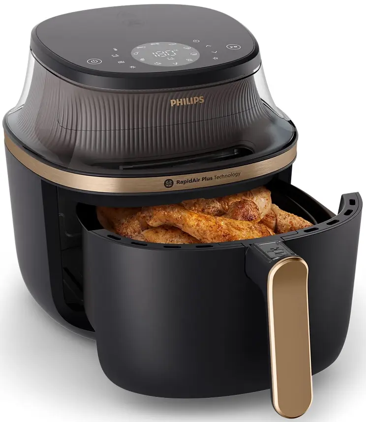 Аэрофритюрница Philips NA332/00 (Black/Gold) - 2