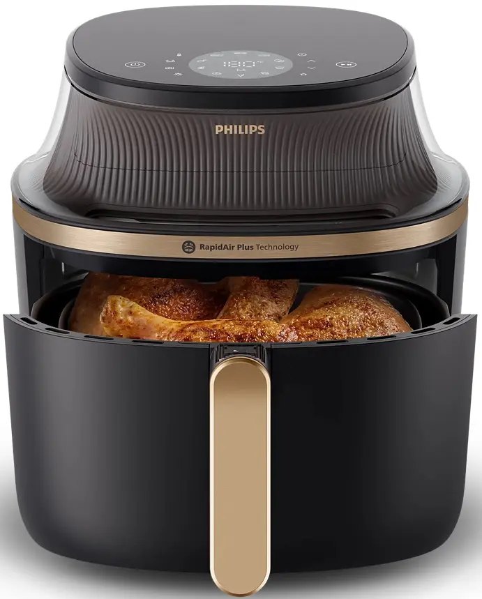Аэрофритюрница Philips NA332/00 (Black/Gold) - 3