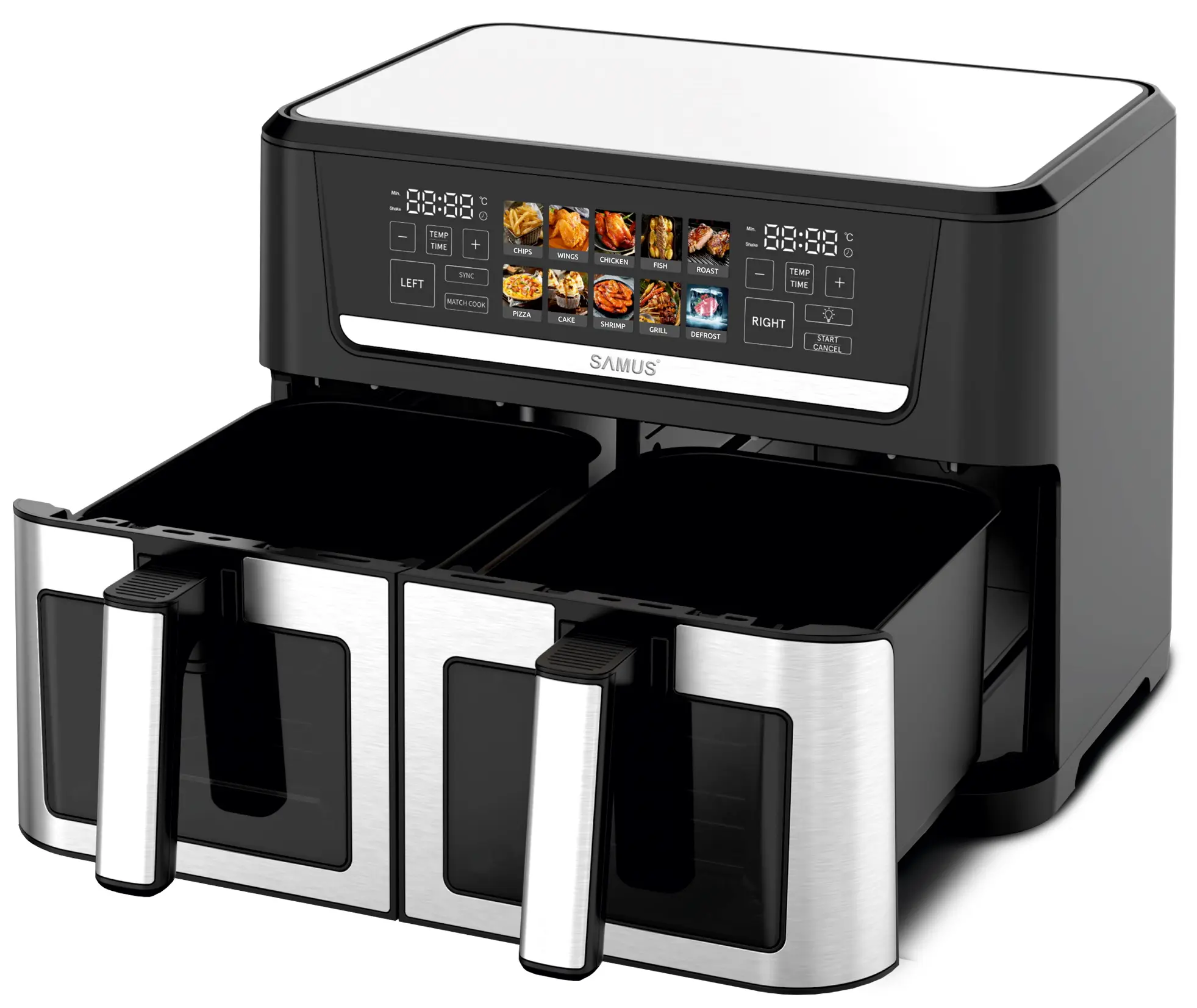 Friteuza cu aer cald Samus AF12TWIN-S2800DW (Black/Inox)