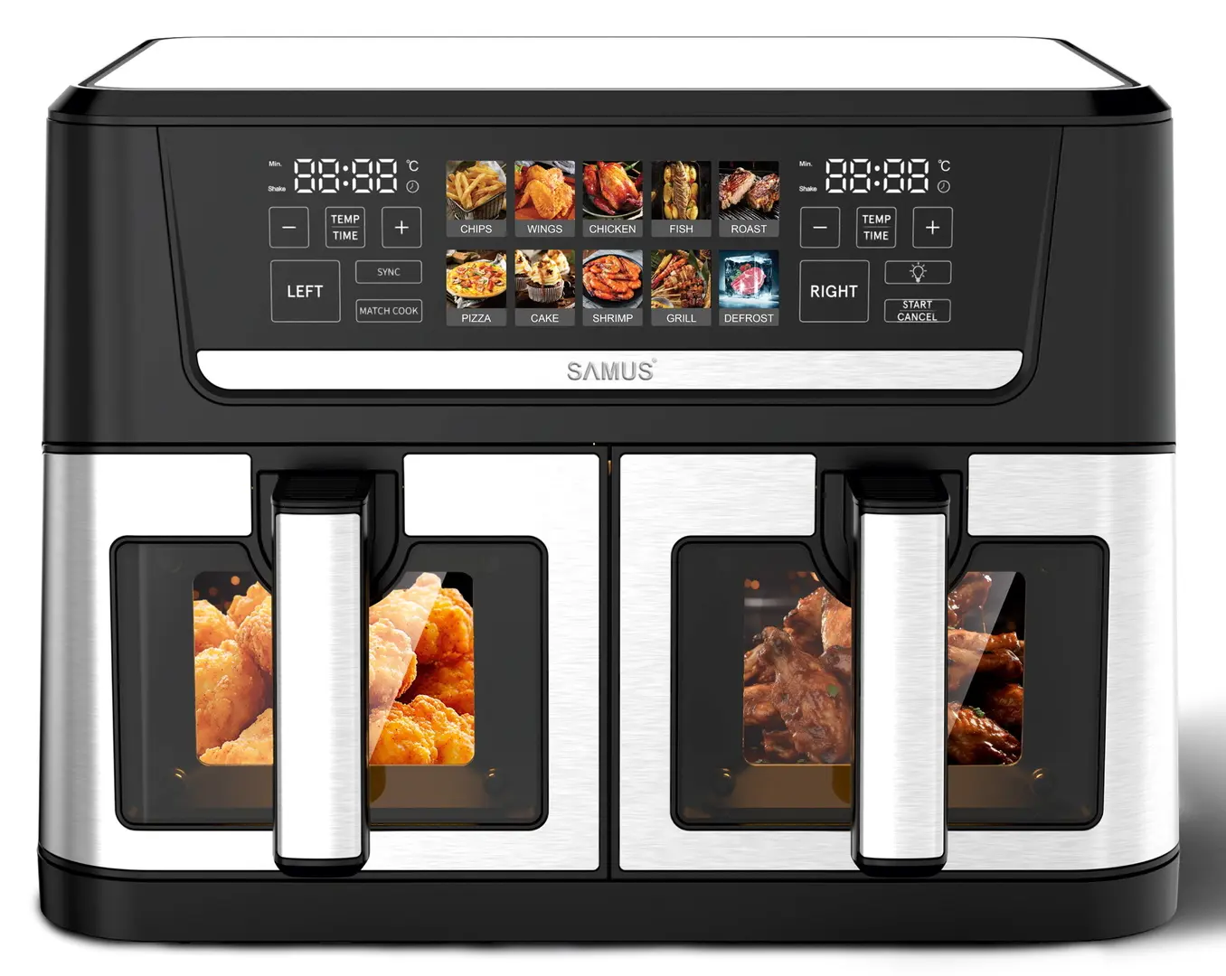 Friteuza cu aer cald Samus AF12TWIN-S2800DW (Black/Inox)