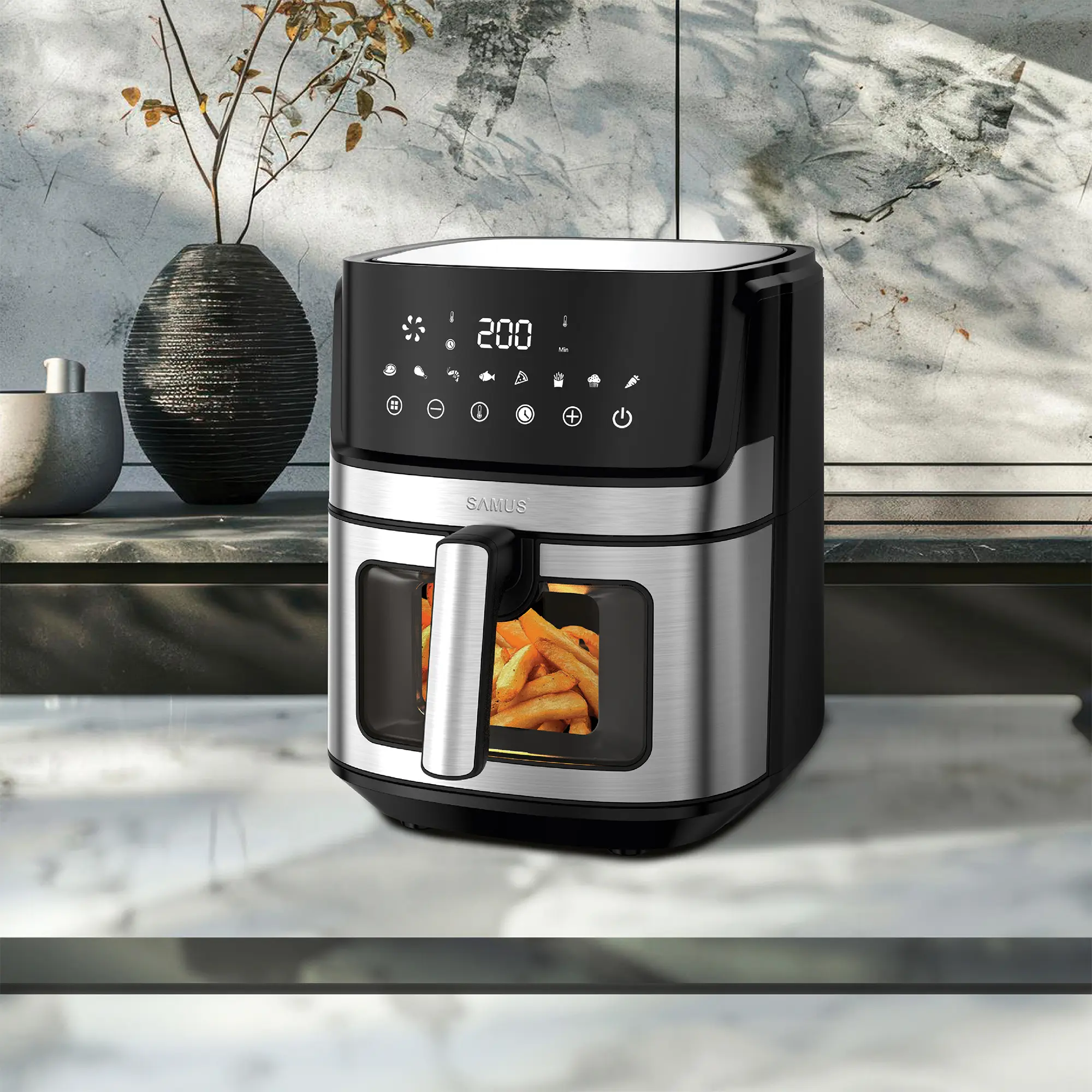 Аэрофритюрница Samus AF6.5B-S1700DW (Black/Inox)