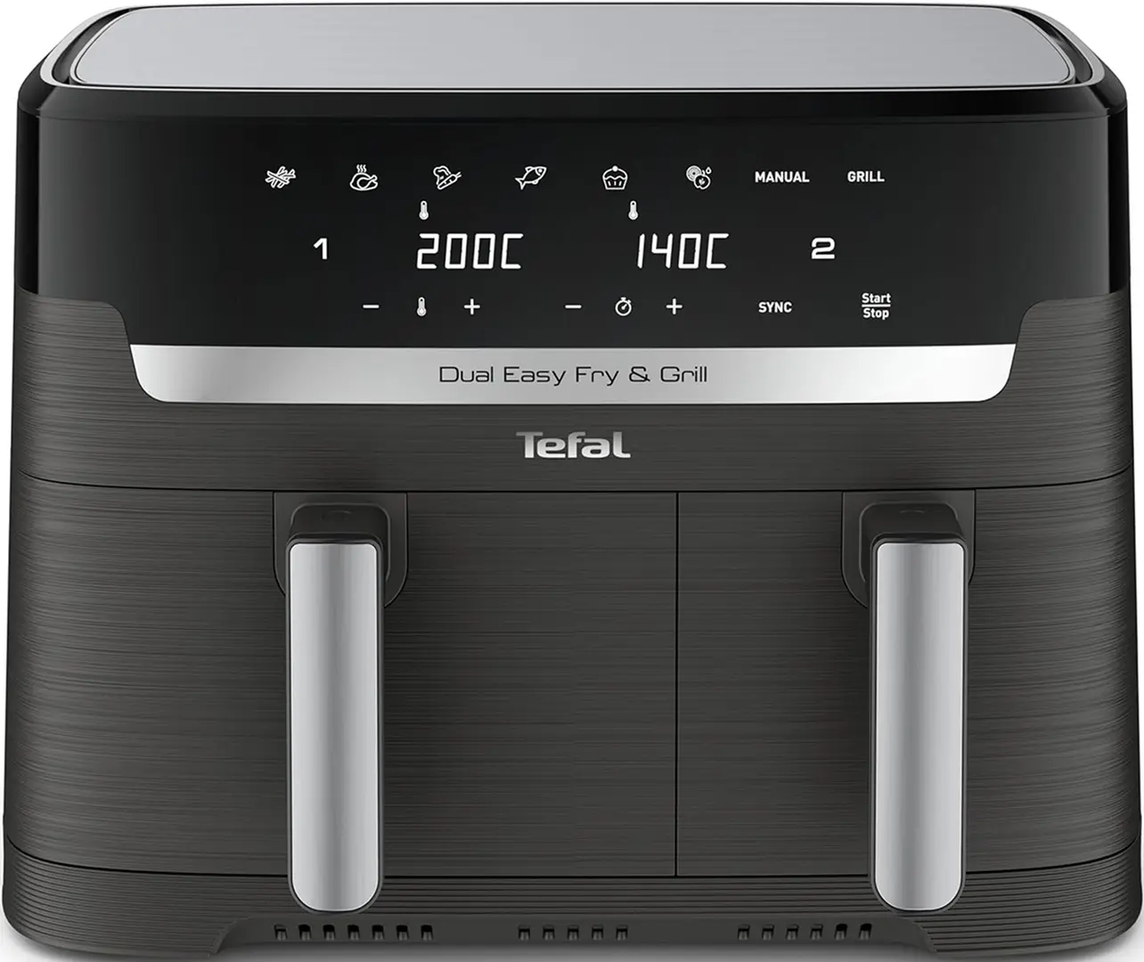 Аэрофритюрница Tefal Dual Easy Fry & Grill EY905B10 (Coal Grey)