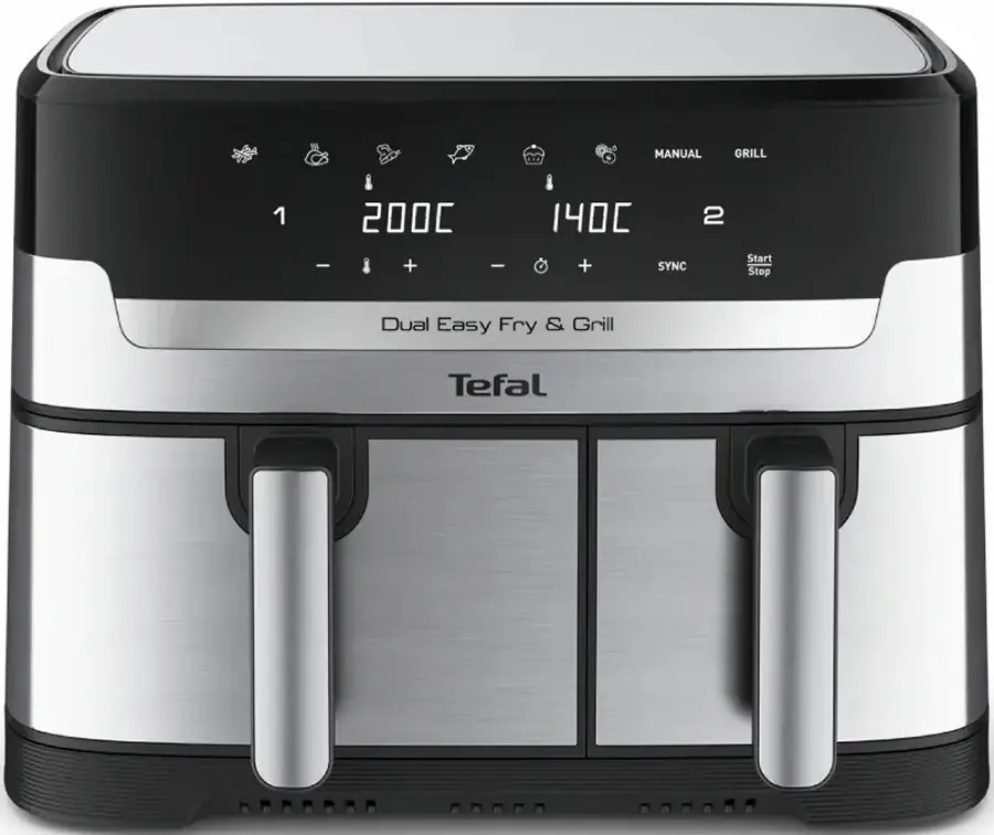 Аэрофритюрница Tefal Dual Easy Fry & Grill EY905D10 (Black/Inox)