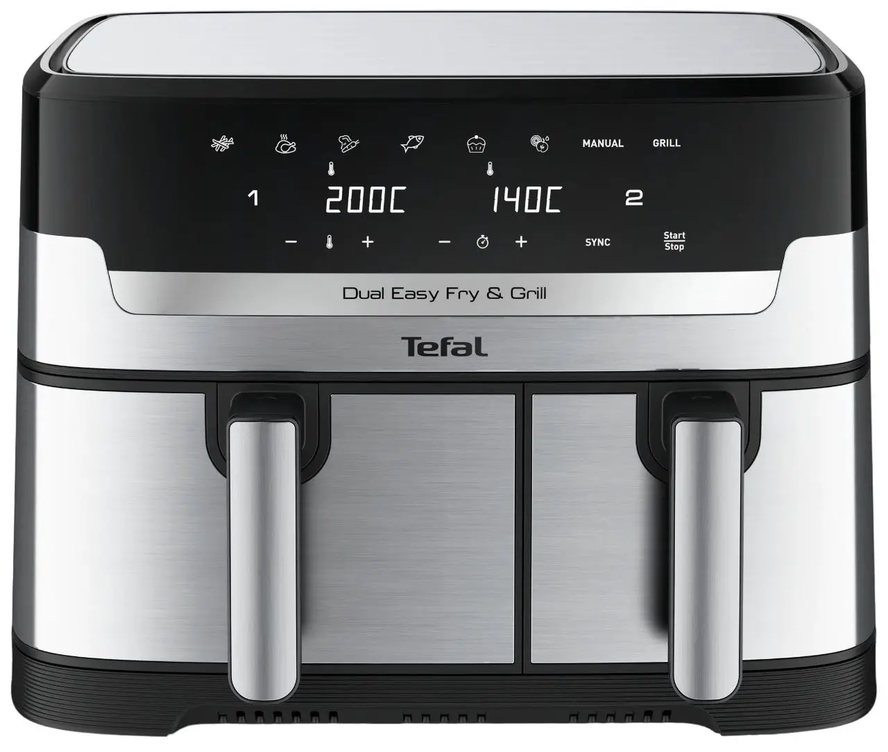 Friteuza cu aer cald Tefal Dual Easy Fry & Grill EY905D10 (Inox/Black)