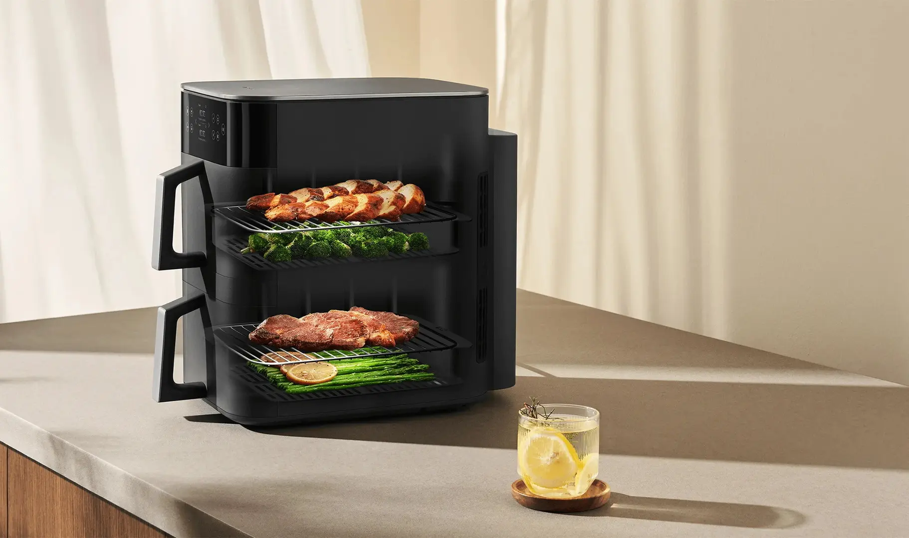 Аэрофритюрница Xiaomi Smart Double Stack (Black) - 5