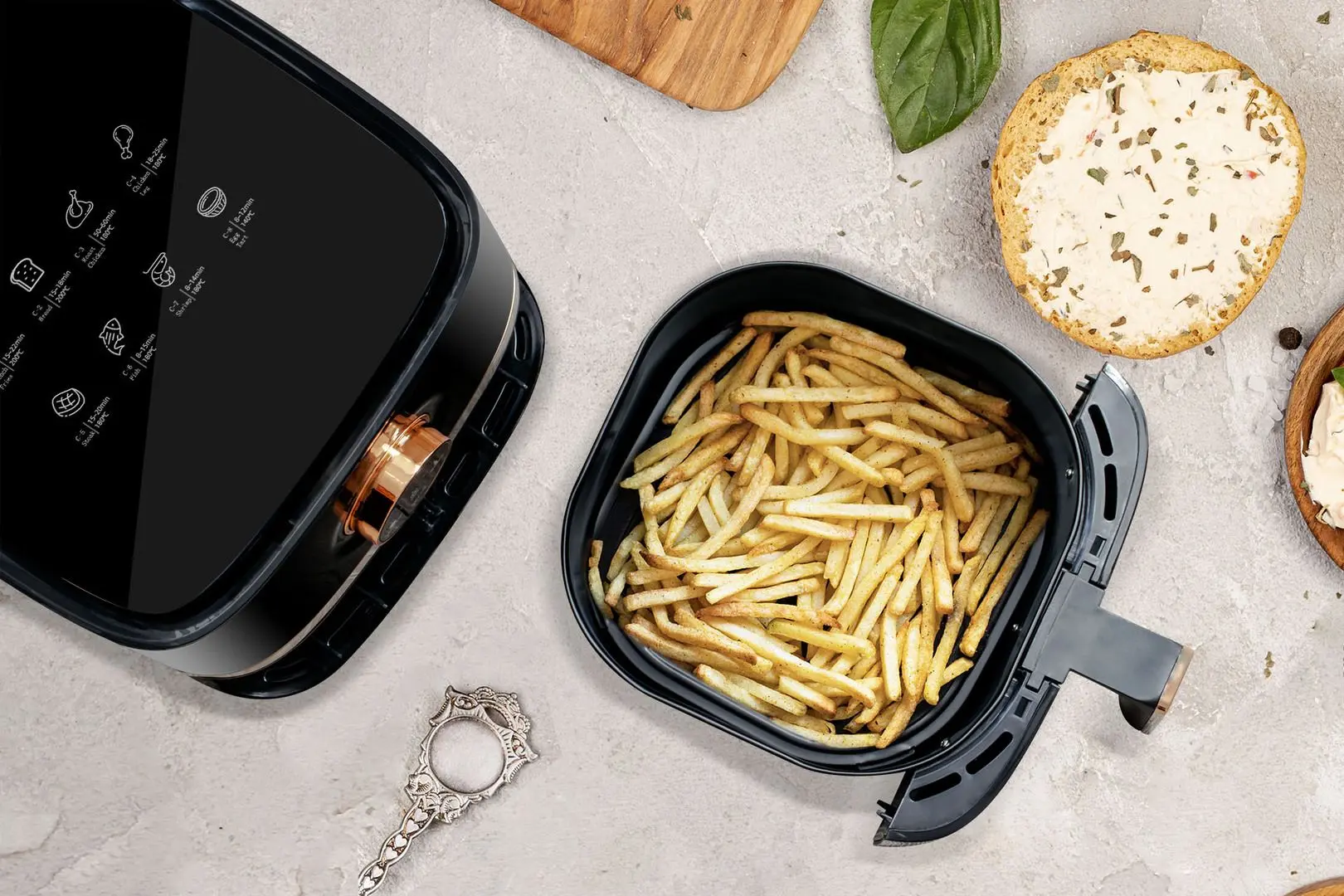 Friteuza cu aer cald Zass ZAF 20 (Black/Rose Gold)