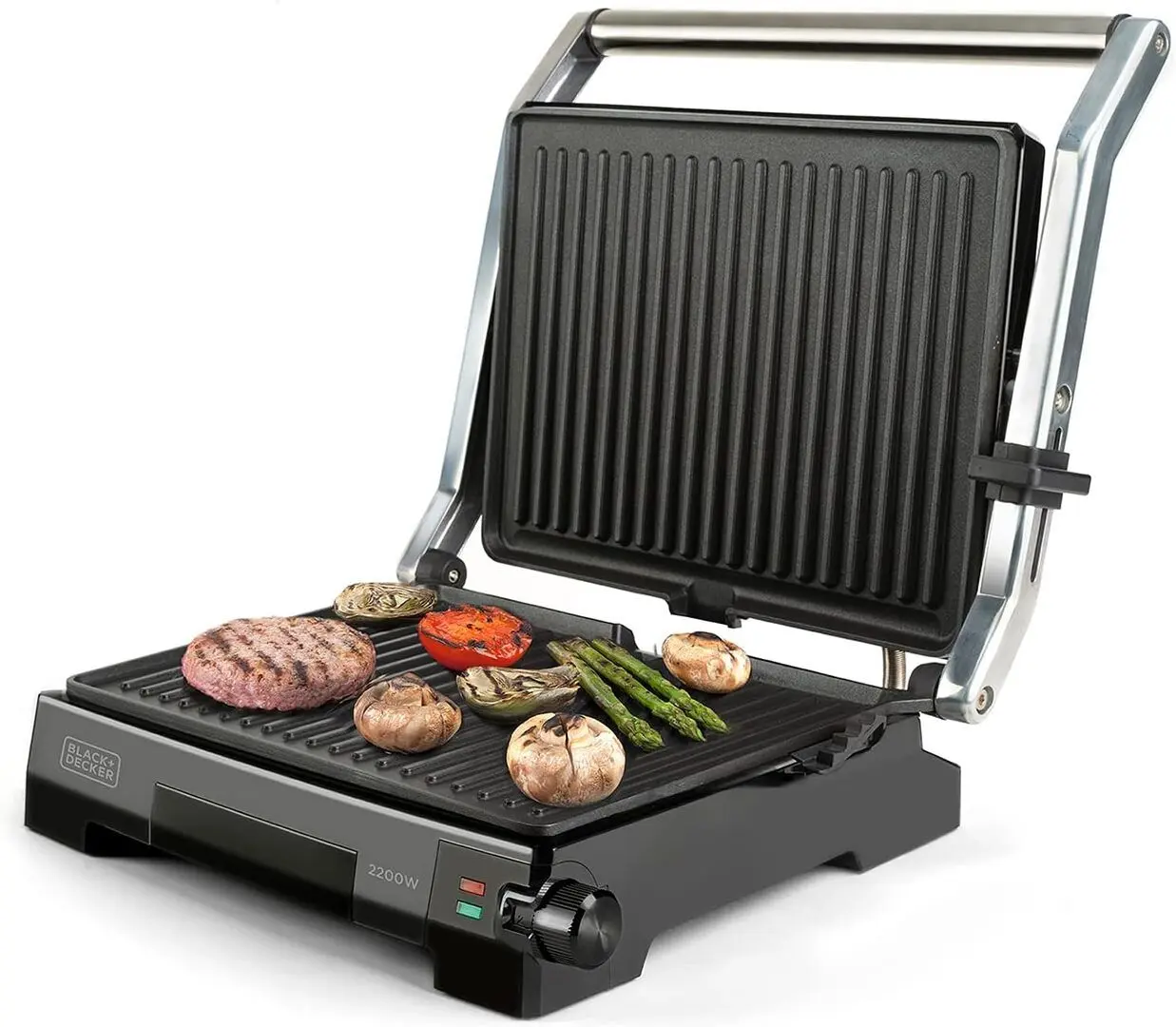 Grill electric Black&Decker BXGR2200E (Silver/Black) - 2