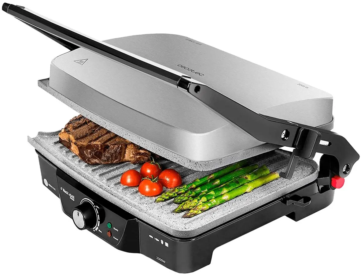 Grill electric 2in1 Cecotec Rock&Grill 2000 W (Silver/Black)