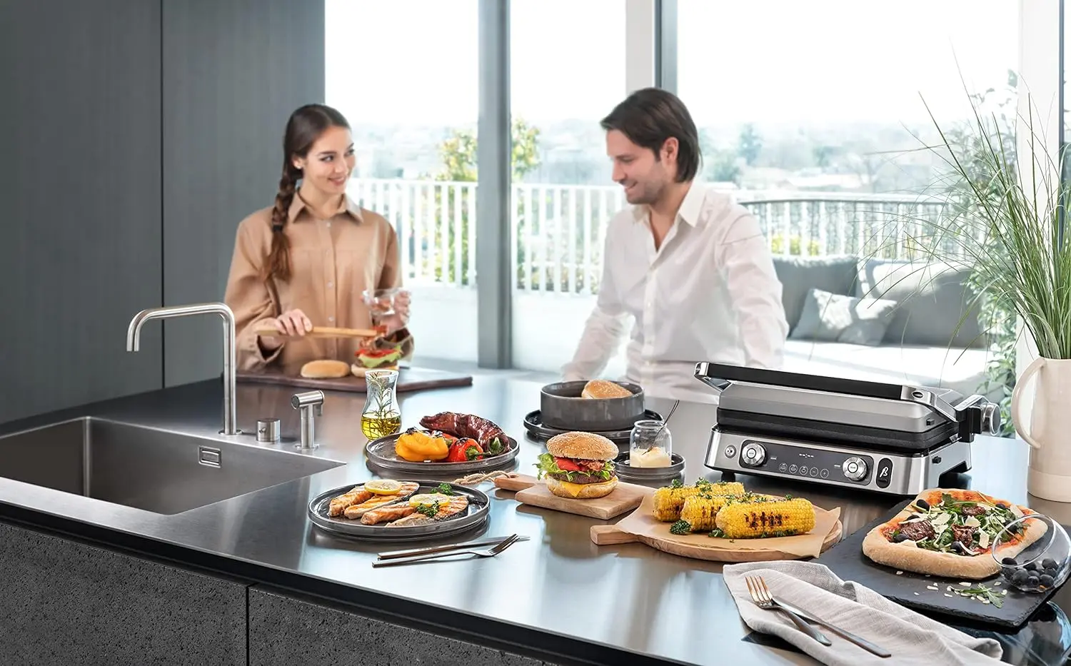 Grill electric DeLonghi CGH1112DP (Inox) - 5