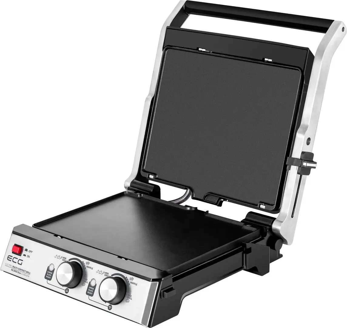 Электрогриль ECG Duo Grill & Waffle KG 2033 (Inox/Black)
