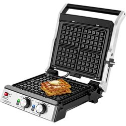 Электрогриль ECG Duo Grill & Waffle KG 2033 (Inox/Black) Thumb