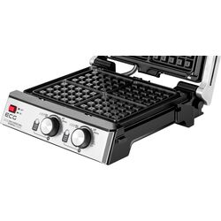 Электрогриль ECG Duo Grill & Waffle KG 2033 (Inox/Black) Thumb