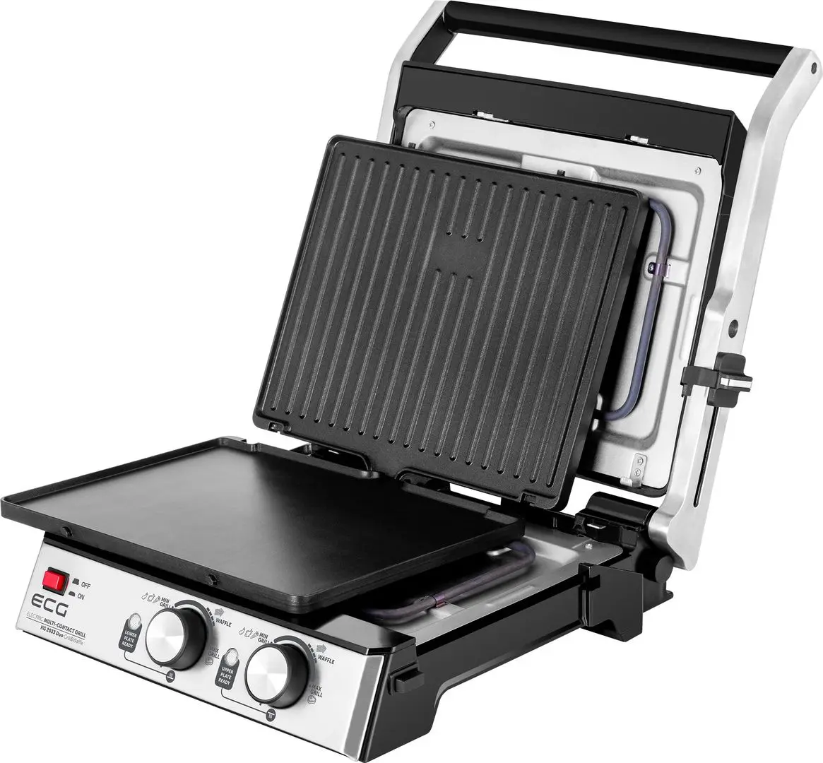 Электрогриль ECG Duo Grill & Waffle KG 2033 (Inox/Black)