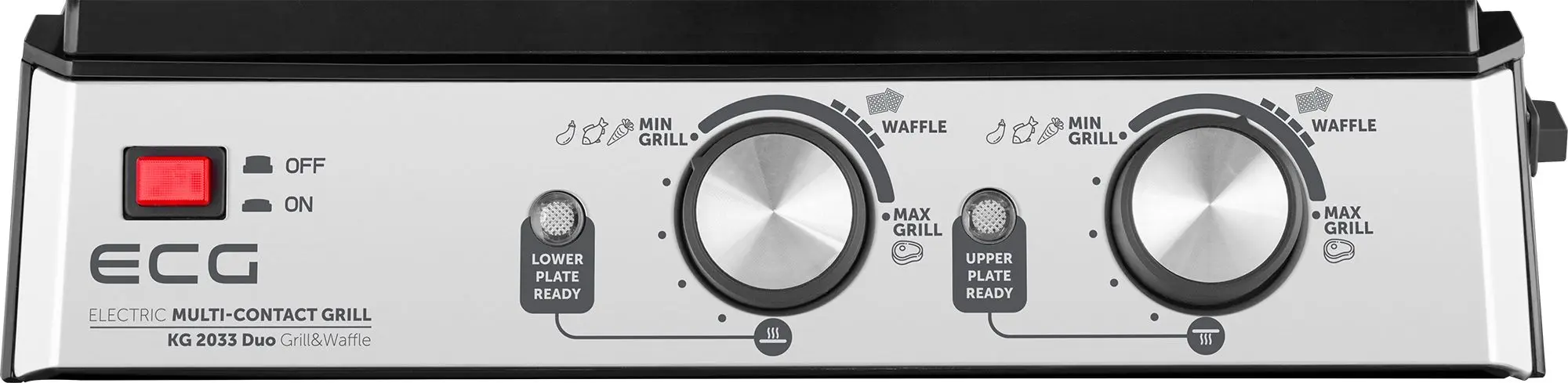 Электрогриль ECG Duo Grill & Waffle KG 2033 (Inox/Black)