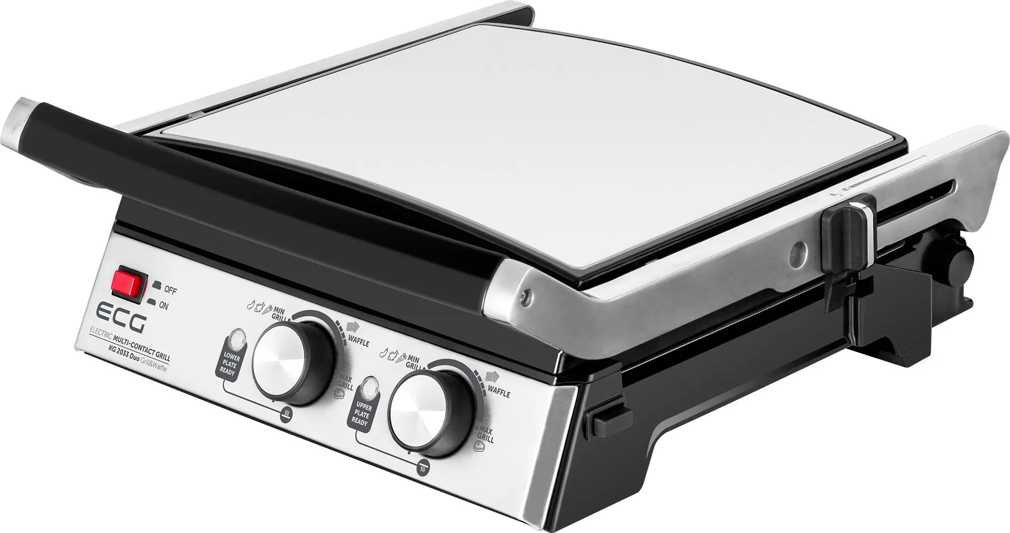 Электрогриль ECG Duo Grill & Waffle KG 2033 (Inox/Black)