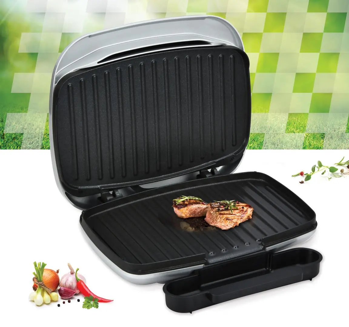 Grill electric Heinner HEG-F1000SL (Silver)
