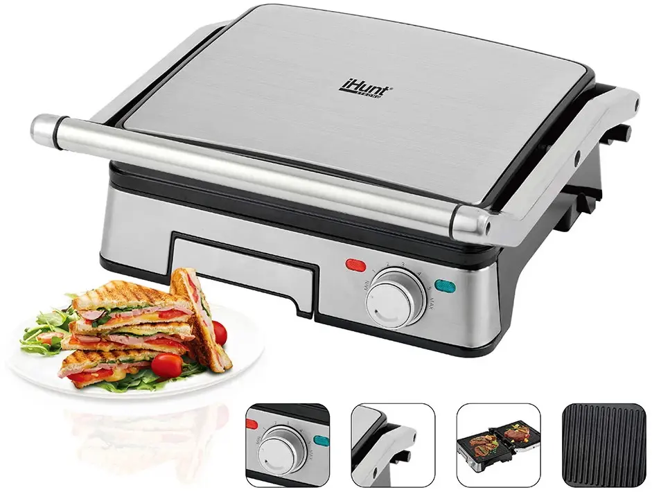 Grill electric iHunt Bro Dual Grill XXL (Inox)