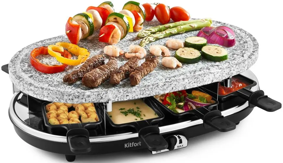 Раклетница Kitfort KT-1651 (Black/Marble)