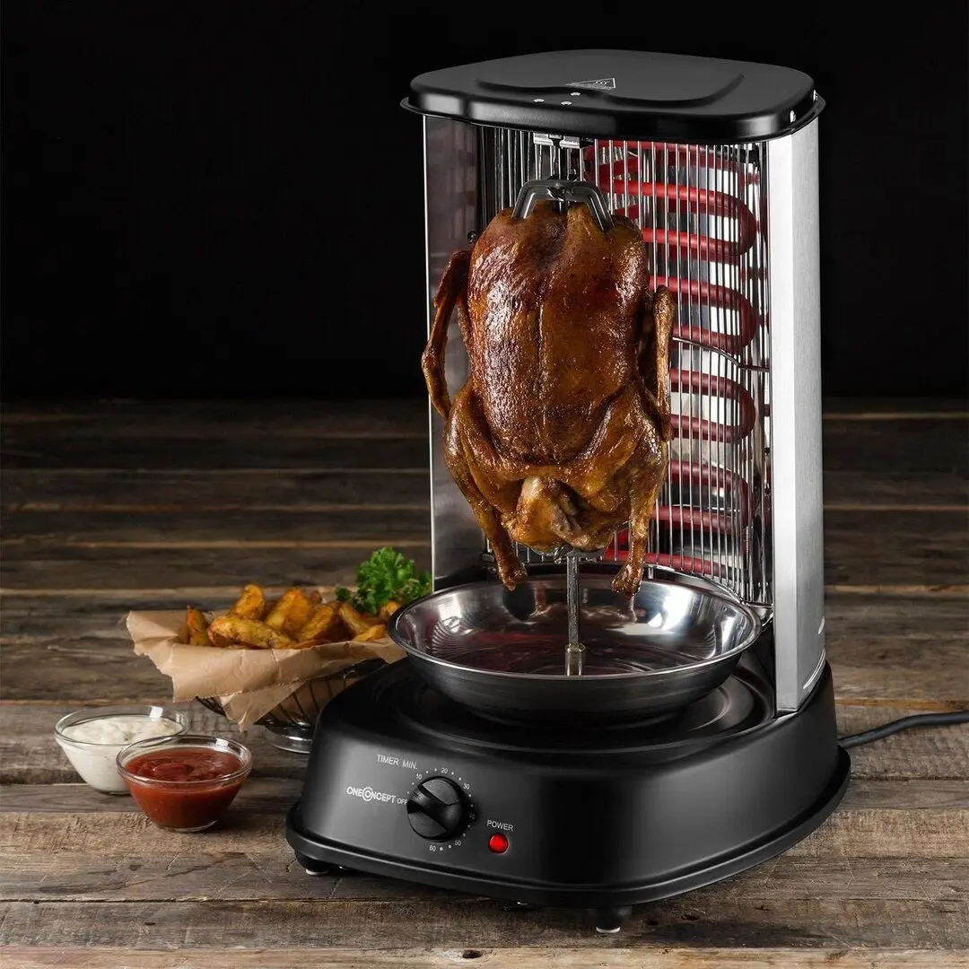Вертикальный электрогриль OneConcept Kebap Master (Black/Inox) - 2