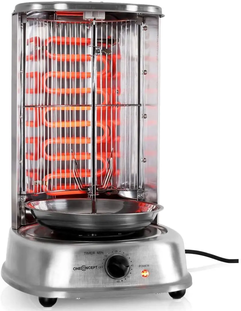 Вертикальный электрогриль OneConcept Kebap Master (Inox) - 2