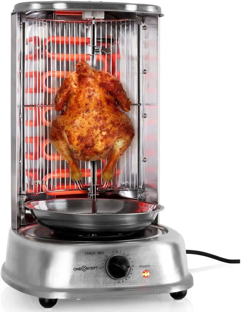 Вертикальный электрогриль OneConcept Kebap Master (Inox) - 6