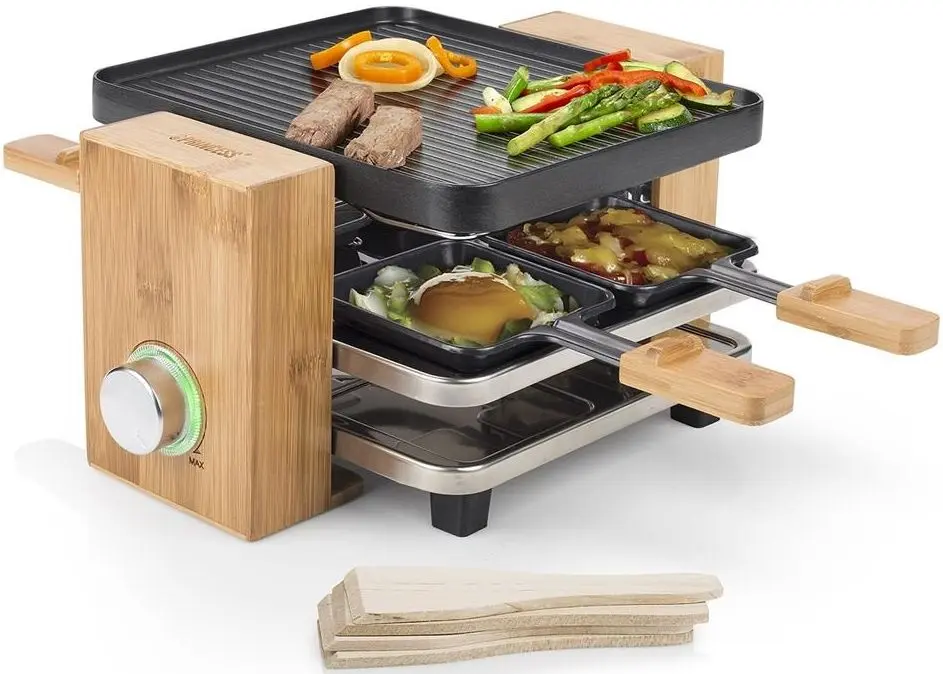 Grill cu raclete Princess Pure 4 0116290001001 (Black/Bamboo) - 4