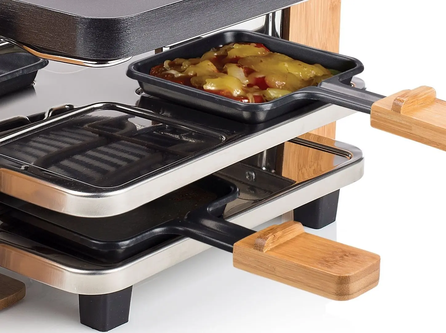 Grill cu raclete Princess Pure 4 0116290001001 (Black/Bamboo) - 5