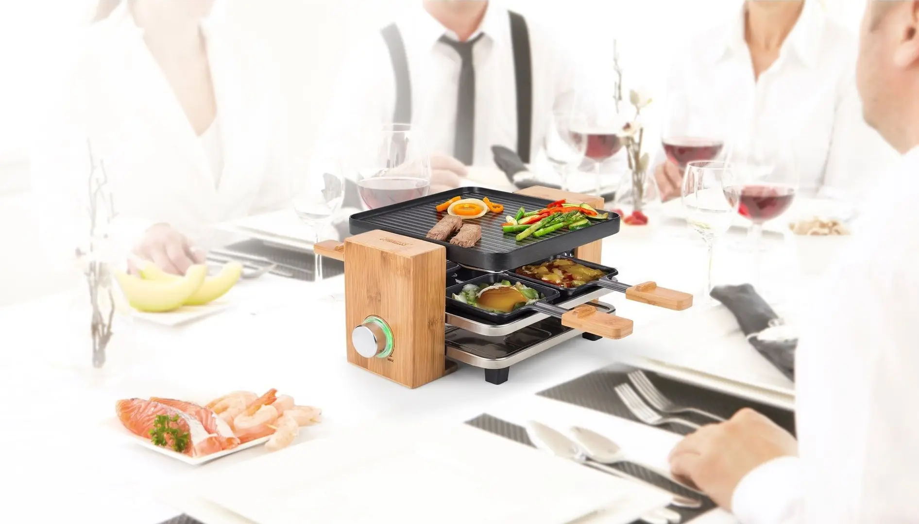 Grill cu raclete Princess Pure 4 0116290001001 (Black/Bamboo) - 6