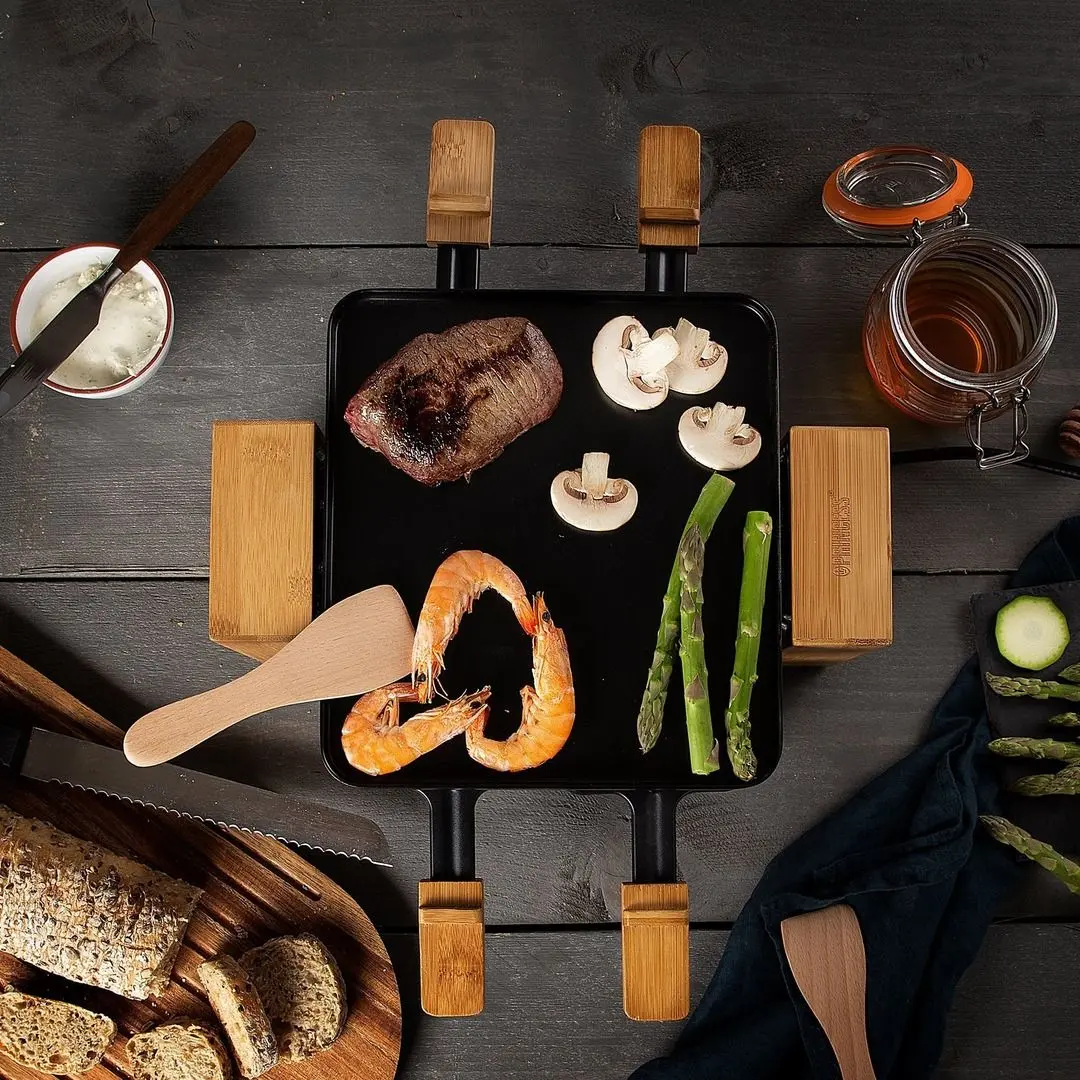 Grill cu raclete Princess Pure 4 0116290001001 (Black/Bamboo) - 7