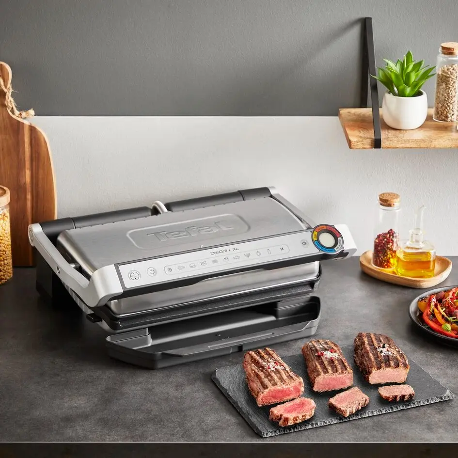 Grill electric Tefal OptiGrill+ XL GC727D10 (Inox/Black)