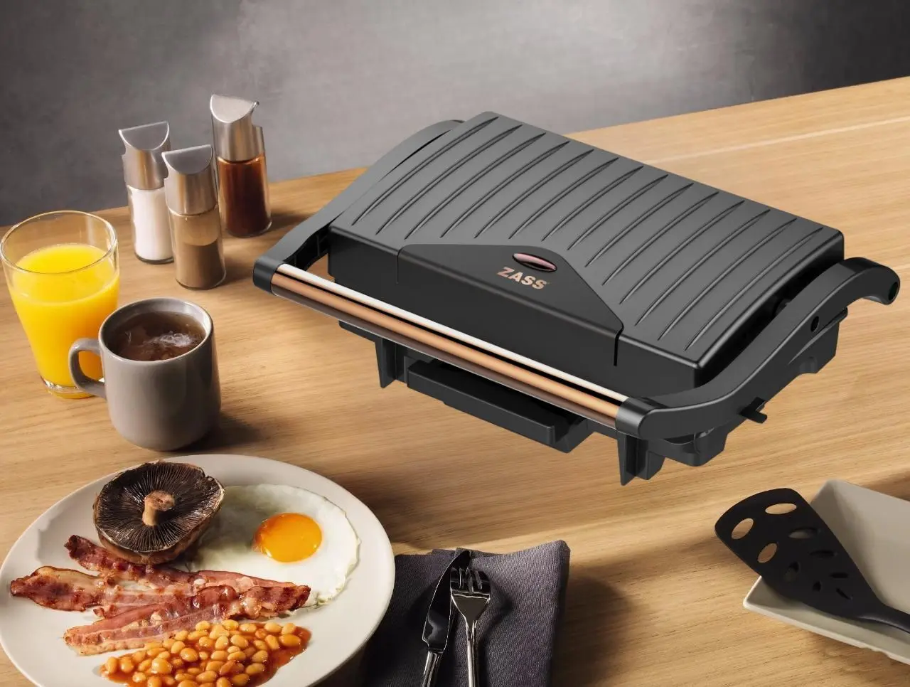 Grill electric Zass ZPG 20 (Black/Rose Gold)