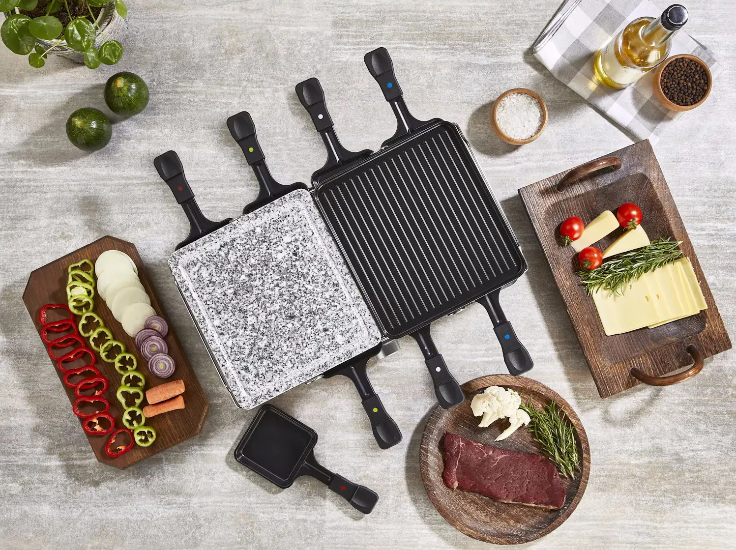 Gratar electric cu raclette Zilan ZLN8863 (Black/Inox)