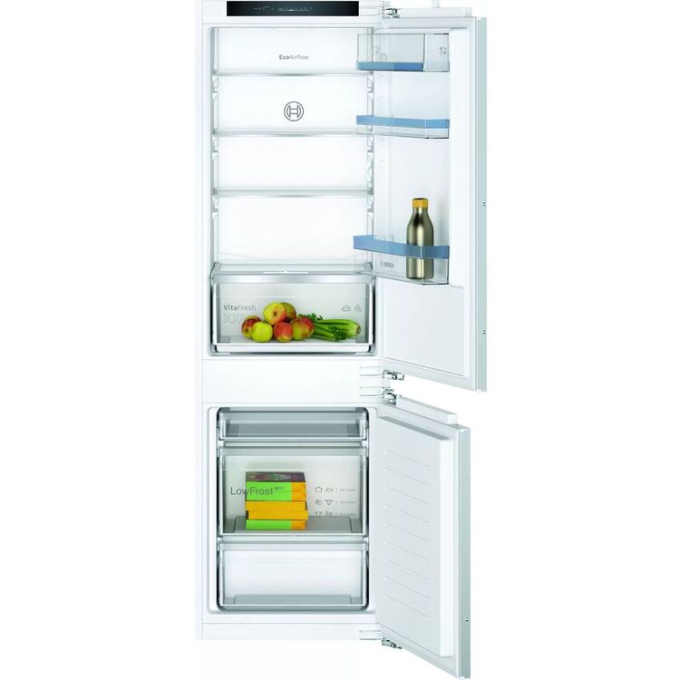 Combina frigorifica incorporabila Bosch KIV86VFE1, 267 l, LowFrost, FreshSense, Clasa E, H 177.2 cm, Argintiu