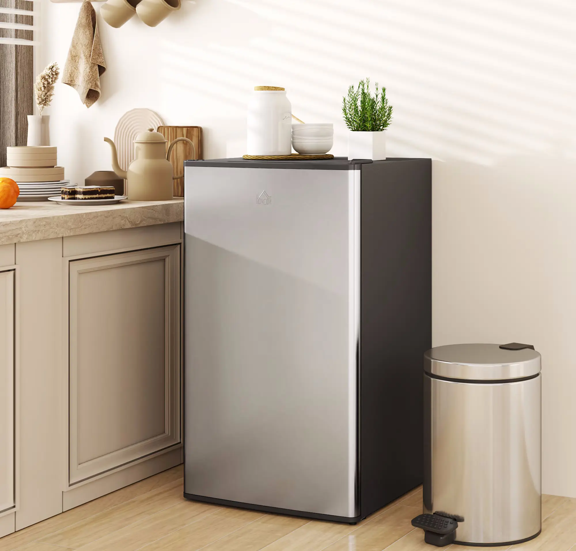 Frigider HomCom 800-129V91SR (Black/Silver) - 4