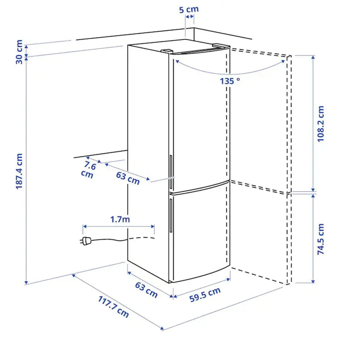Frigider Ikea Medgang 500 (Black/Inox)