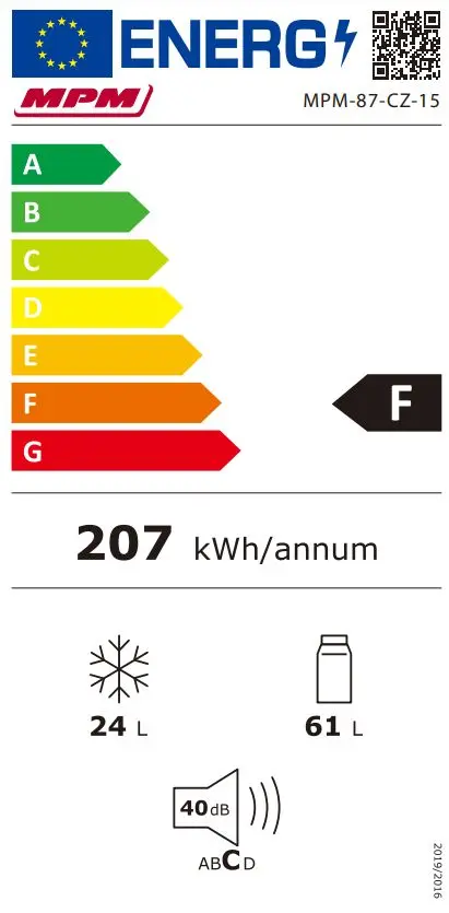 Frigider MPM MPM-87-CZ-15 (Black)