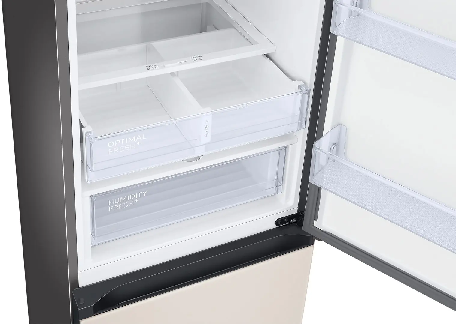 Frigider Samsung Bespoke RB38A6B6239/UA (Beige Wood/Gray)