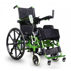 Scaun cu rotile electric cu verticalizator Medilife V5 (Black/Green) Thumb