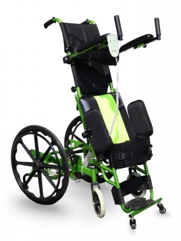 Scaun cu rotile electric cu verticalizator Medilife V5 (Black/Green)