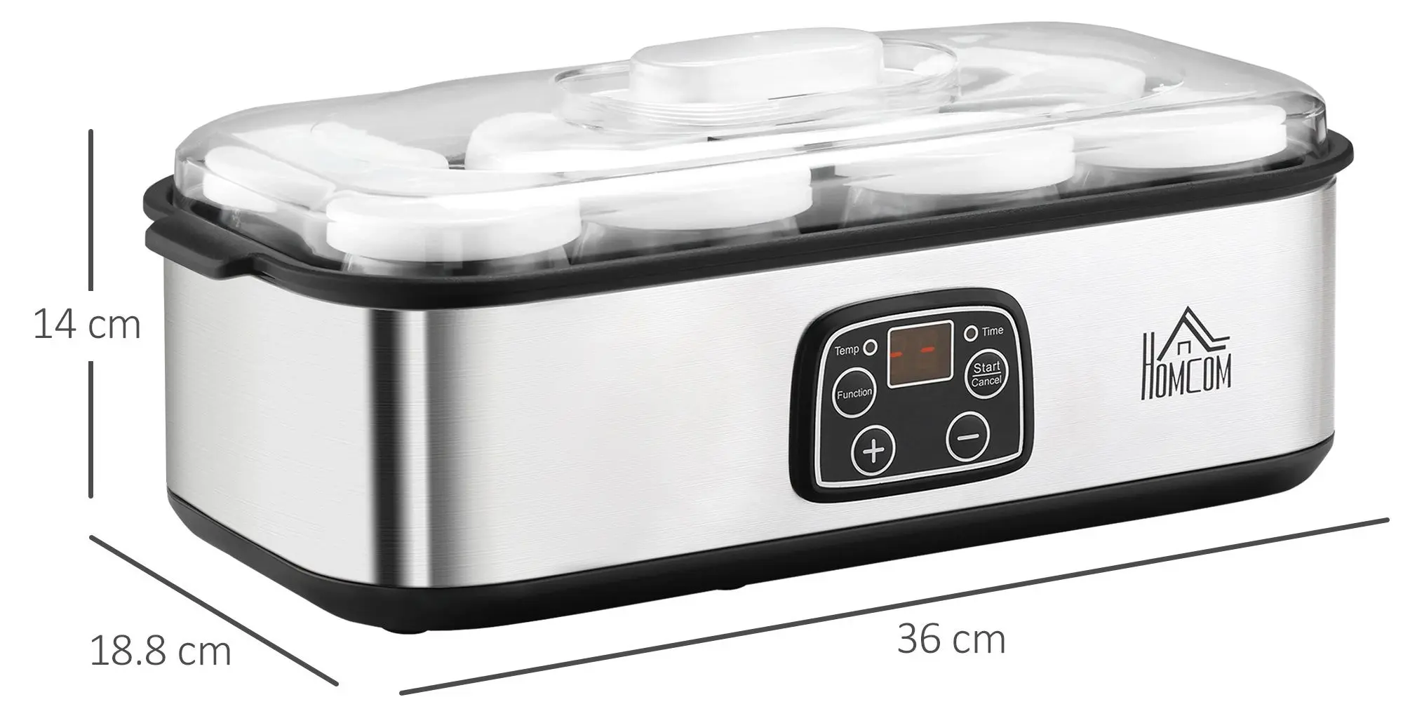 Aparat de iaurt Homcom 800-089V90 (Silver)