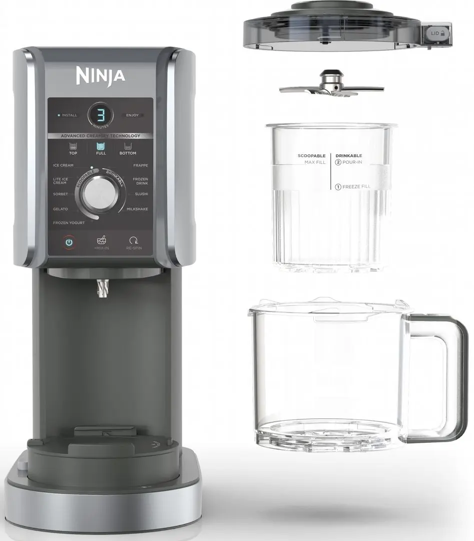 Aparat de preparat inghetata Ninja CREAMi Deluxe 10-in-1 NC501EU (Inox)