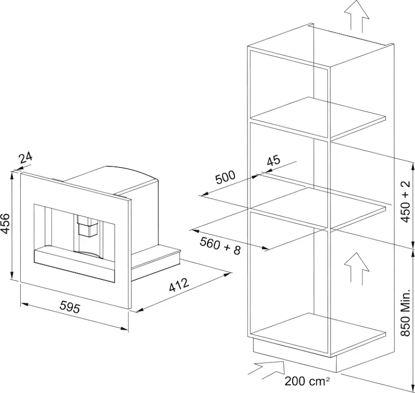 Aparat de cafea incorporabil Franke Mythos FMY 45 CM XS (Black/Silver)