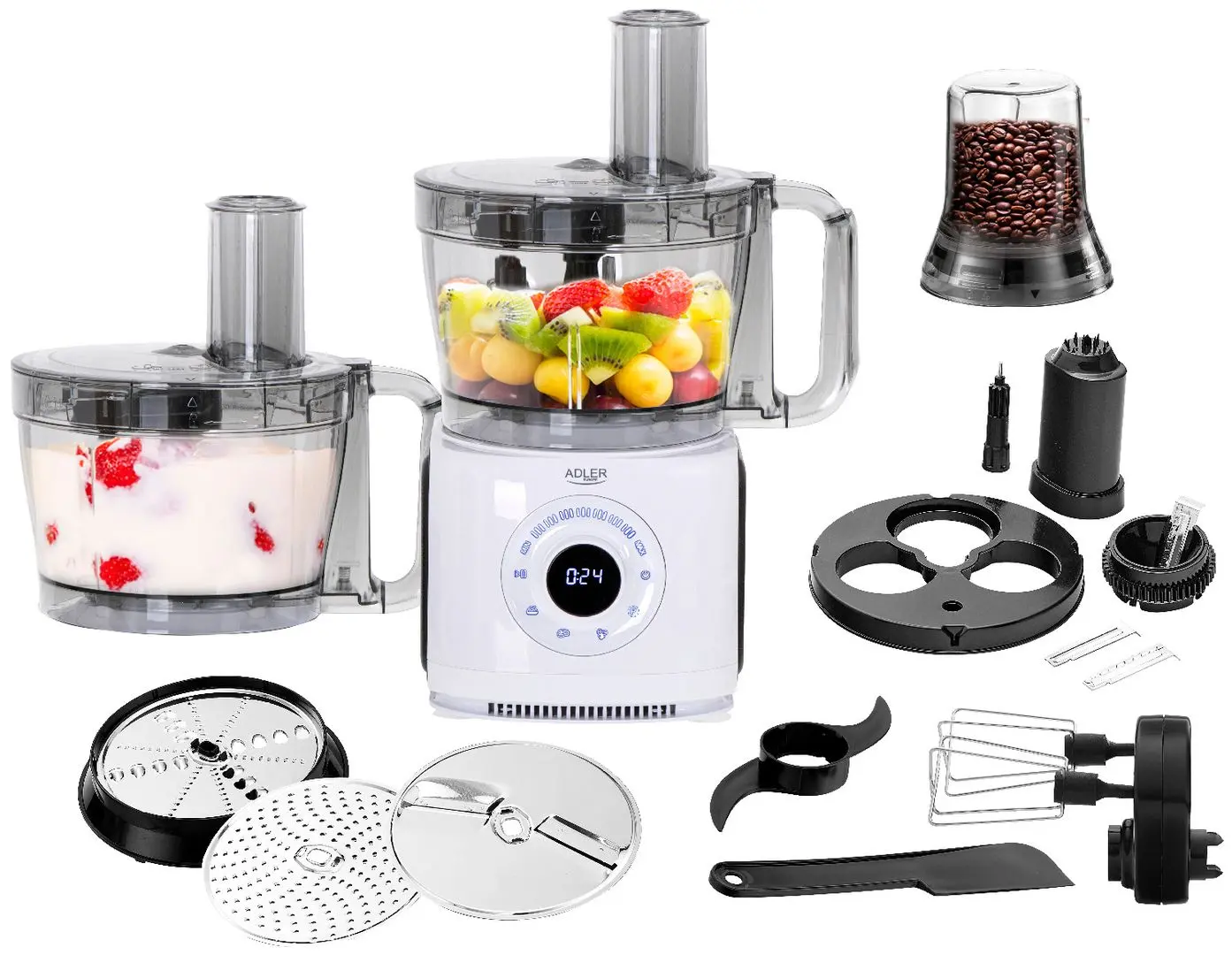 Кухонный комбайн 12в1 Adler AD 4224 (Black/White)