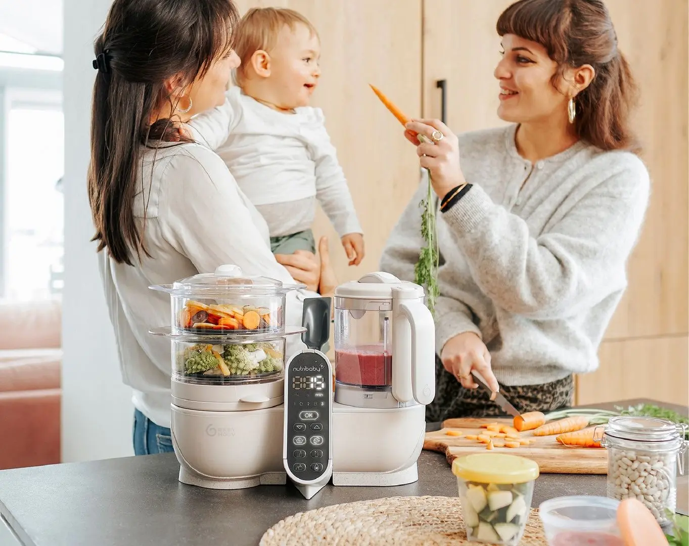 Кухонный комбайн 5в1 Babymoov Nutribaby+ (Mineral Beige)